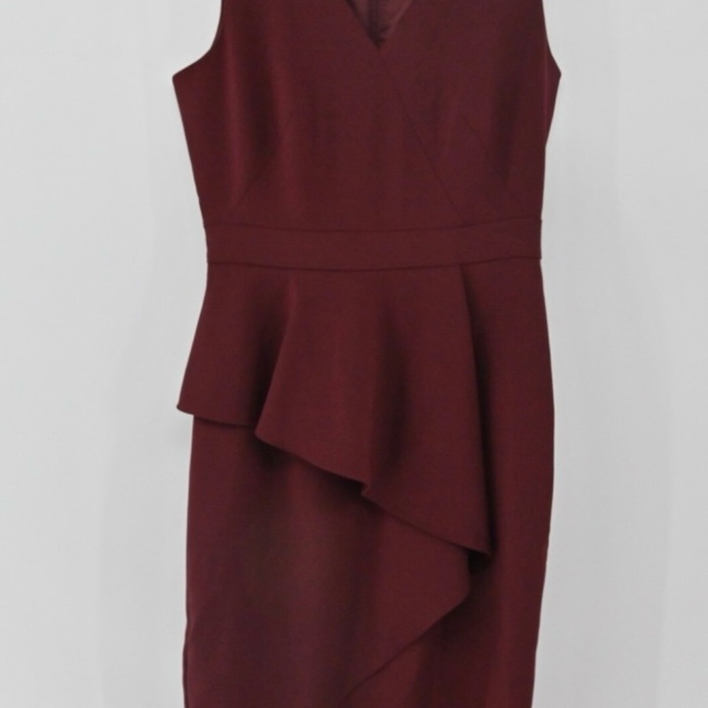 White House Black Market Red Asymmetrical Wrap Dress